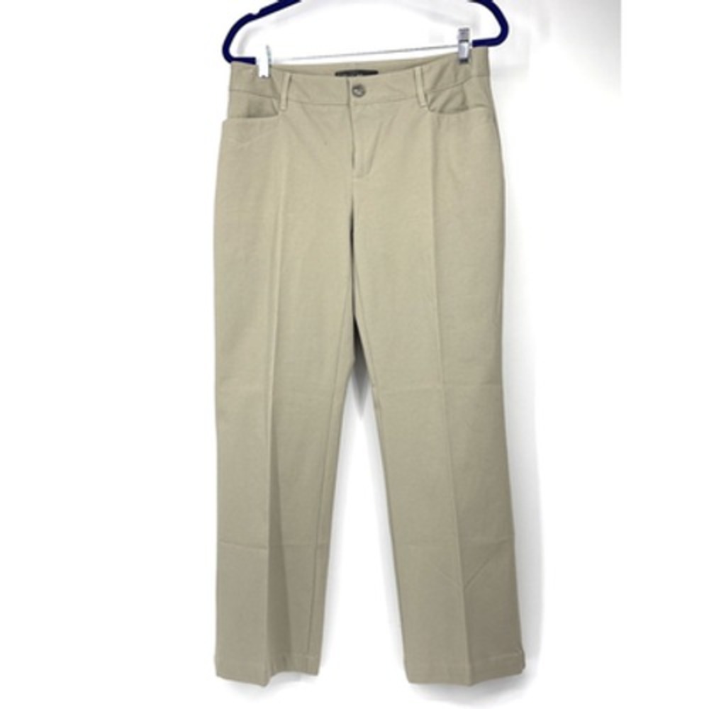 Eddie Bauer Pant Womens 10 Petite Stone Curvy Fit Stayshape Twill Trouser NWT